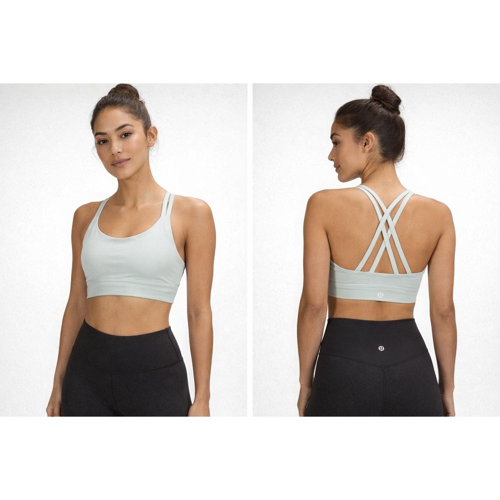 Lululemon Energy Longline Bra Ocean Air Blue LW2EWVS Size 4 NWT